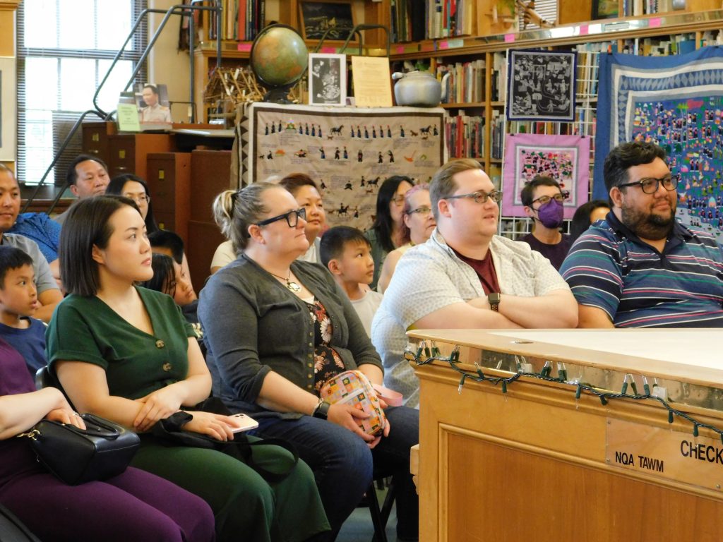 People gathered to hear Kalia read her book Caged