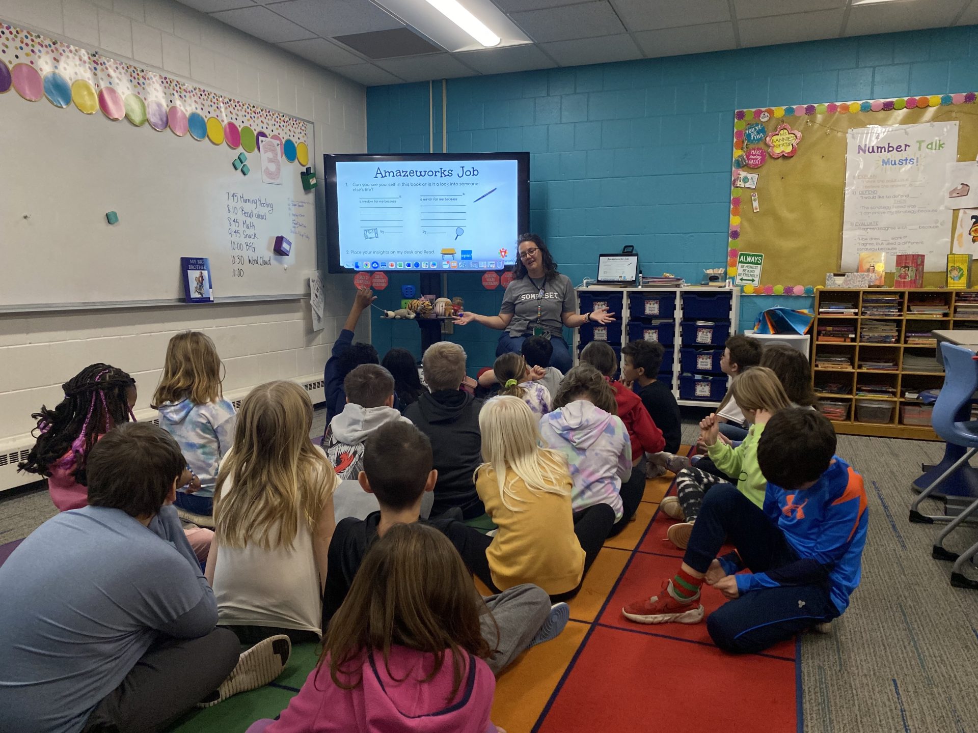 AmazeWorks teacher leads classroom discussion after storytime