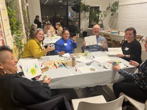 five teachers crafting together