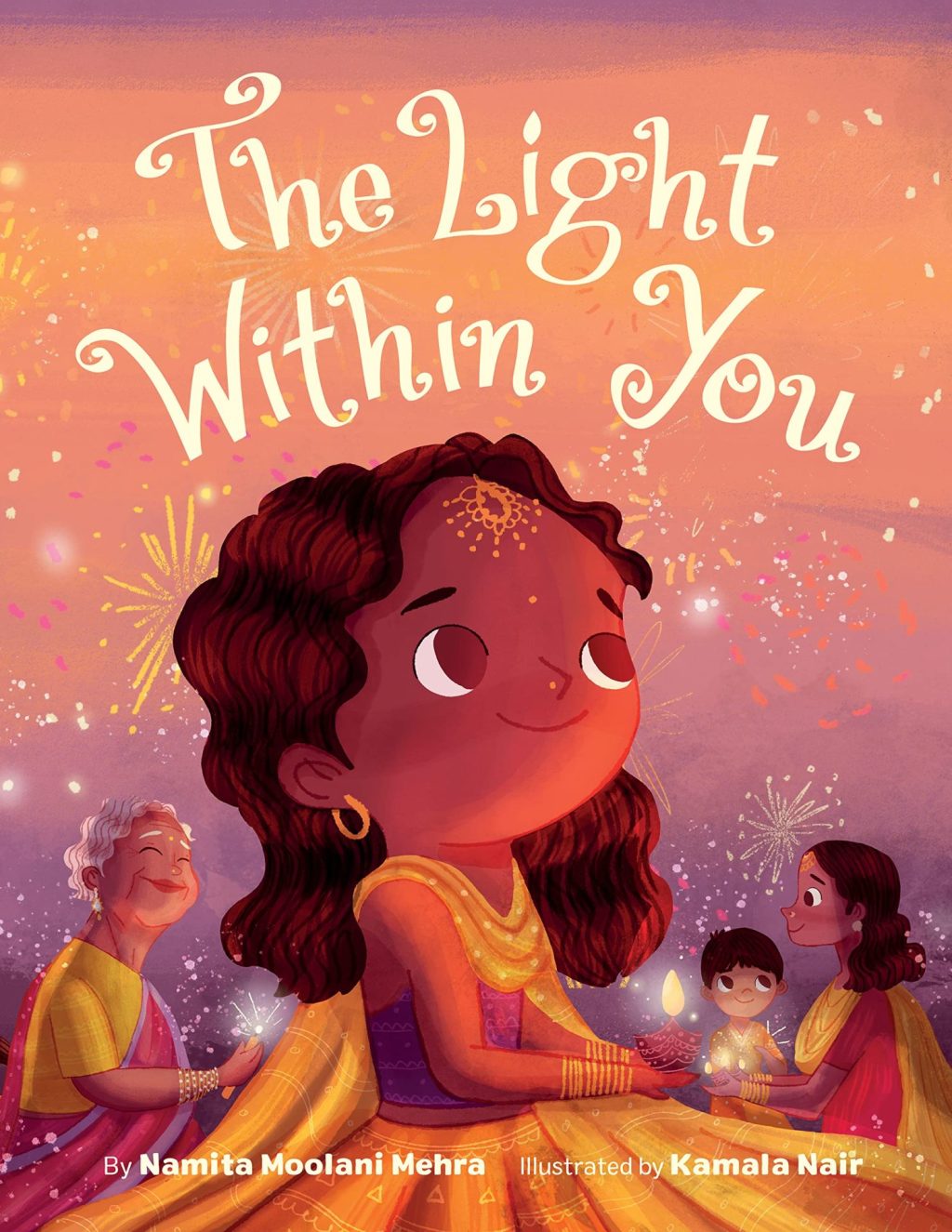 The Light Within You book cover, picturing a girl at a Diwali celebration